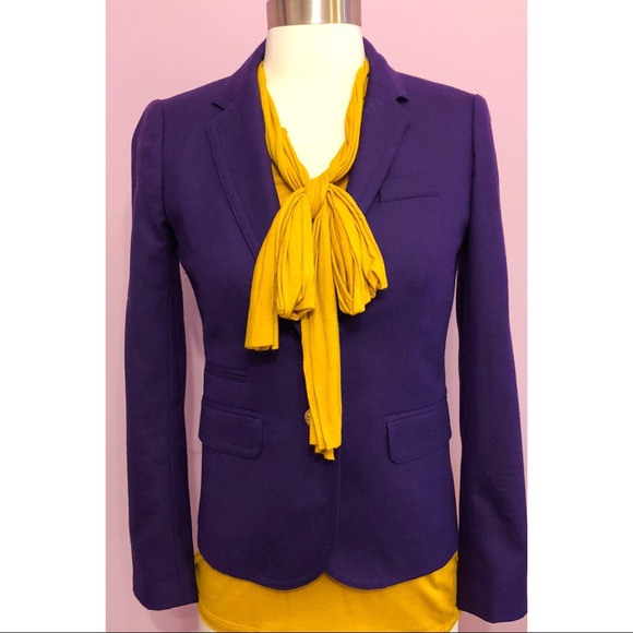 J. Crew Purple School Boy Wool Blazer Jacket XS - Picture 4 of 8